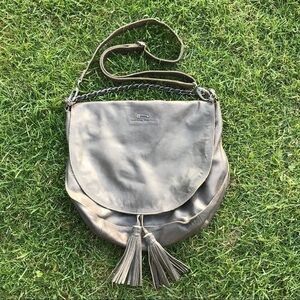 Something Like IKKS Gray Flap Crossbody Purse Bag